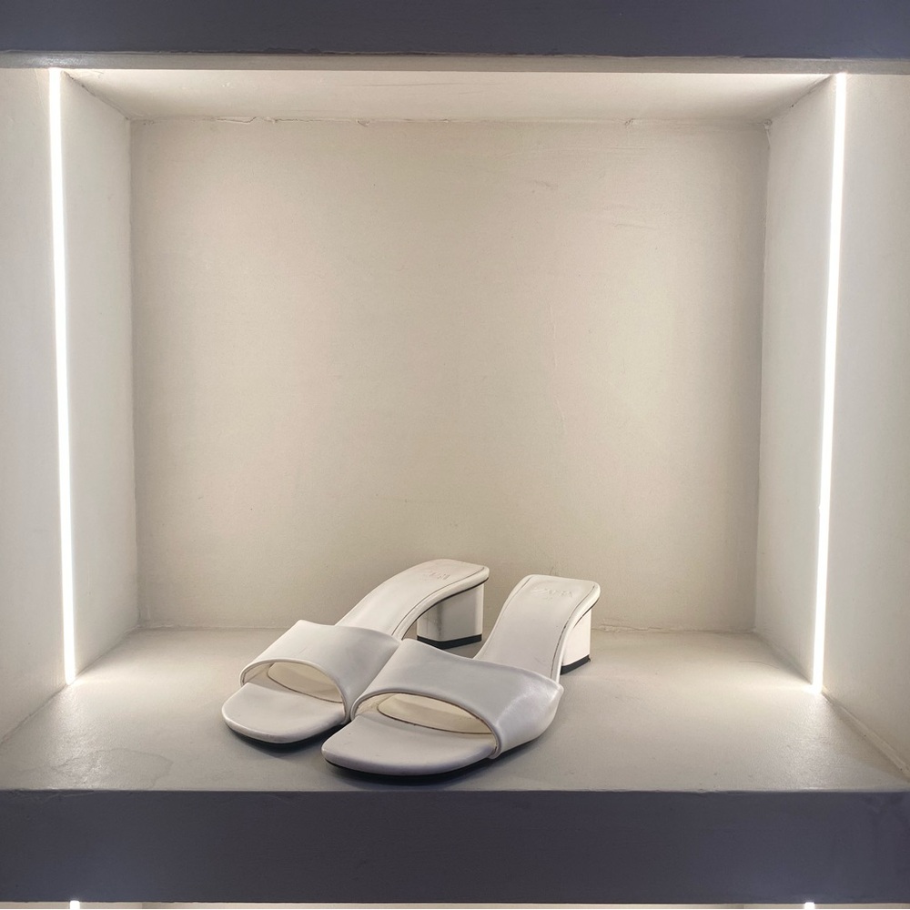Zara White Women's Mules